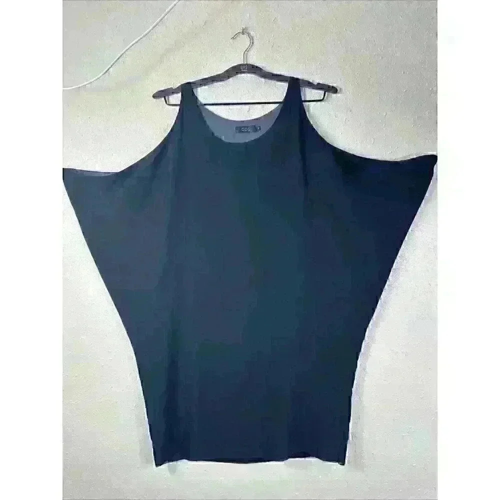 🔥COS womens Loses top size black Bat sleeve Casual Sumer Tunic Top Sz 38 TC1
